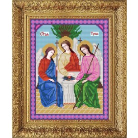 "Яблочный Спас" Набор для вышивания бисером Икона Святой Троицы 20*25 см
